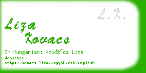 liza kovacs business card